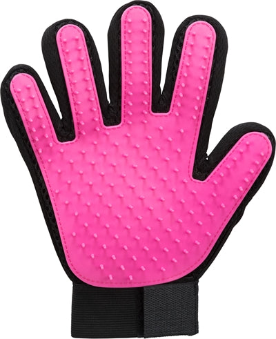 Trixie vachtverzorgingshandschoen mesh-materiaal tpr roze zwart