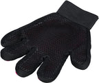 Trixie vachtverzorgingshandschoen mesh-materiaal tpr roze zwart
