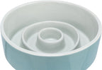 Trixie voerbak slowfeeding keramiek grijs blauw