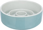 Trixie voerbak slowfeeding keramiek grijs blauw