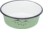 Trixie voerbak drinkbak emaille rvs groen