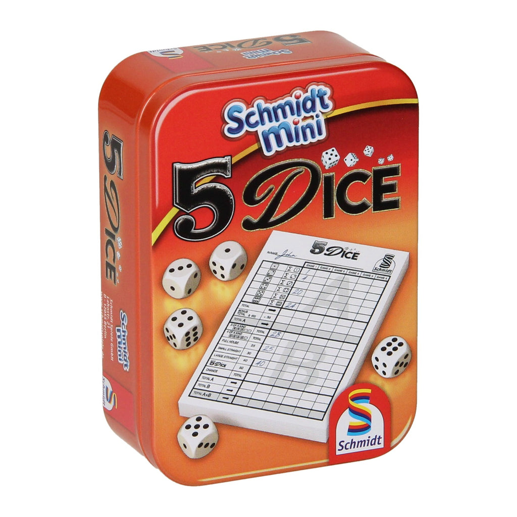 999games schmidt 5 dice dobbelspel in blik