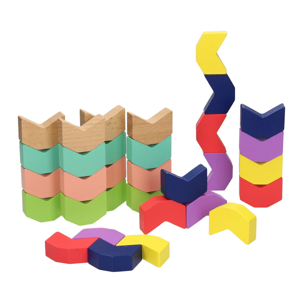 Houten stapelset 32-delig 27x15cm