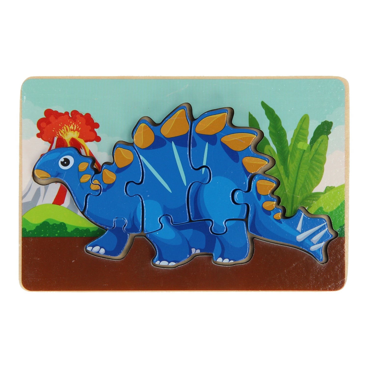 houten legpuzzel dino, 7st.