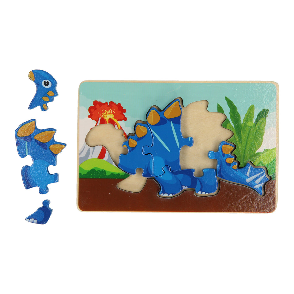 houten legpuzzel dino, 7st.