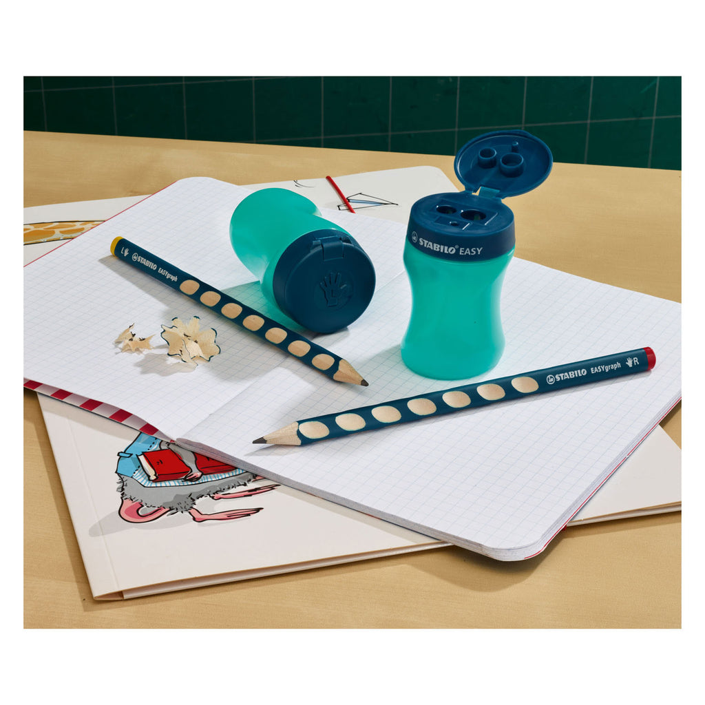 Stabilo easysharpener - 3 in 1 puntenslijper - rechts - petrol