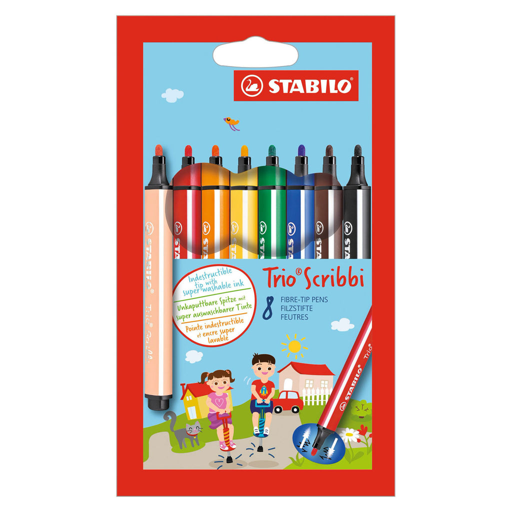 Stabilo trio scribbi etui 8 kleuren