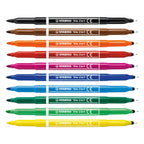 Stabilo trio 2 in 1 - viltstift en fineliner in een - set 10 stuks