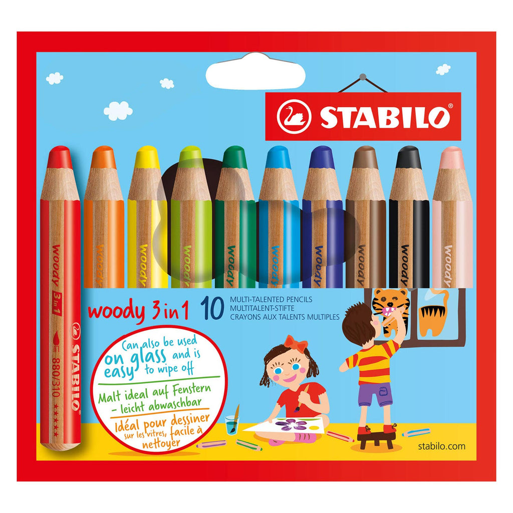 Stabilo woody potloden - 3 in 1 - set van 10