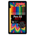 Stabilo pen 68 - viltstift - metalen doos met 10 stuks