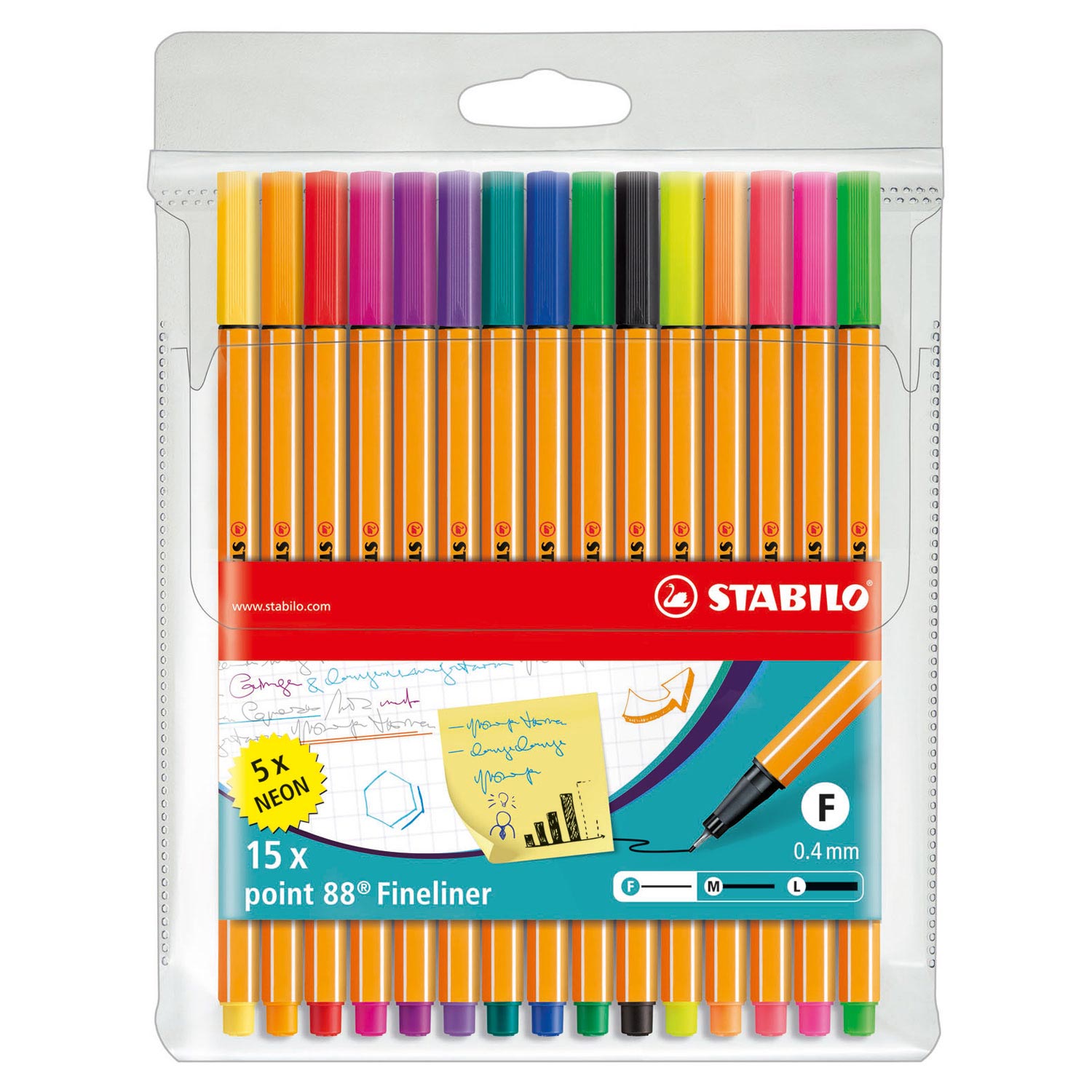 Stabilo point 88 etui 15 kleuren