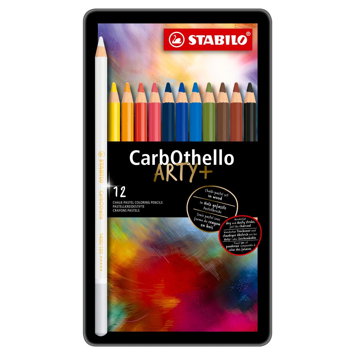 Stabilo carbothello - kalkpastel kleurpotlood - metalen set 12 st.