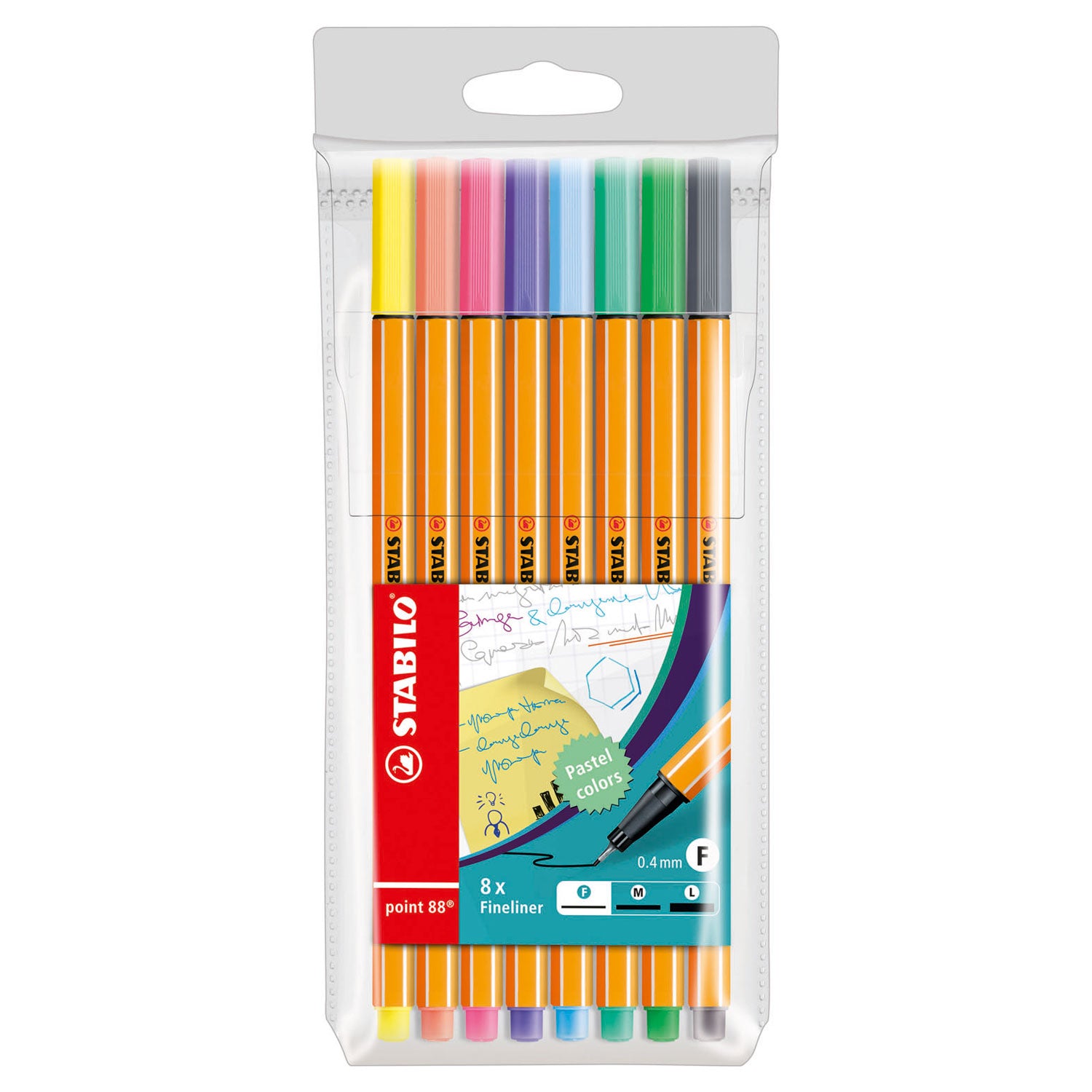 Stabilo point 88 pastel - fineliner - set met 6 stuks