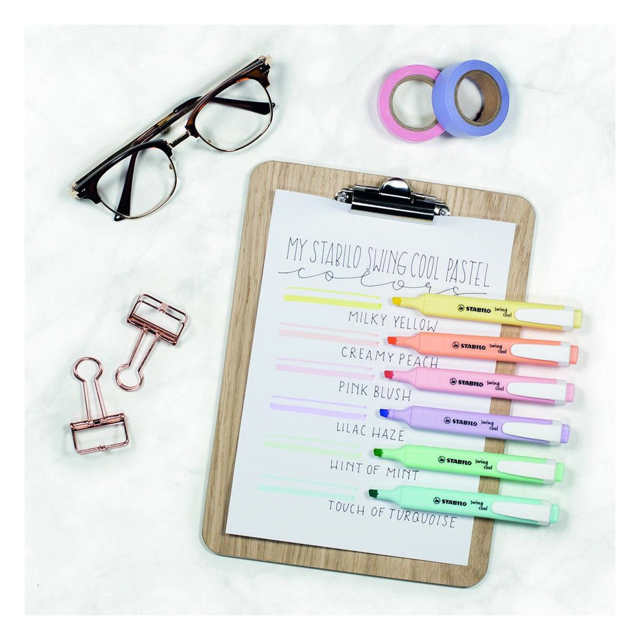 Stabilo swing cool pastel - markeerstift - set met 6 stuks