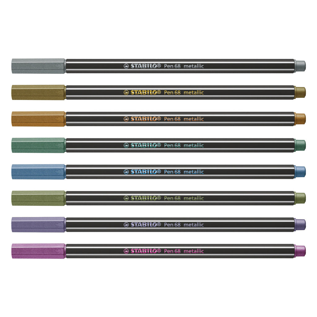 Stabilo pen 68 metallic etui 8 kleuren