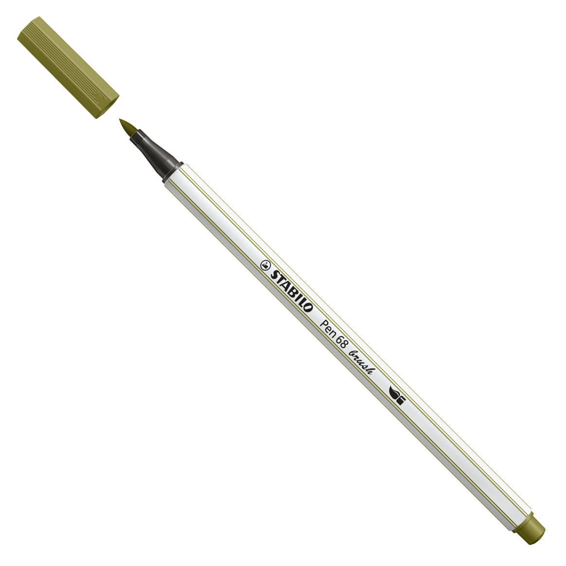 Stabilo pen 68 brush - viltstift - modder groen (37)