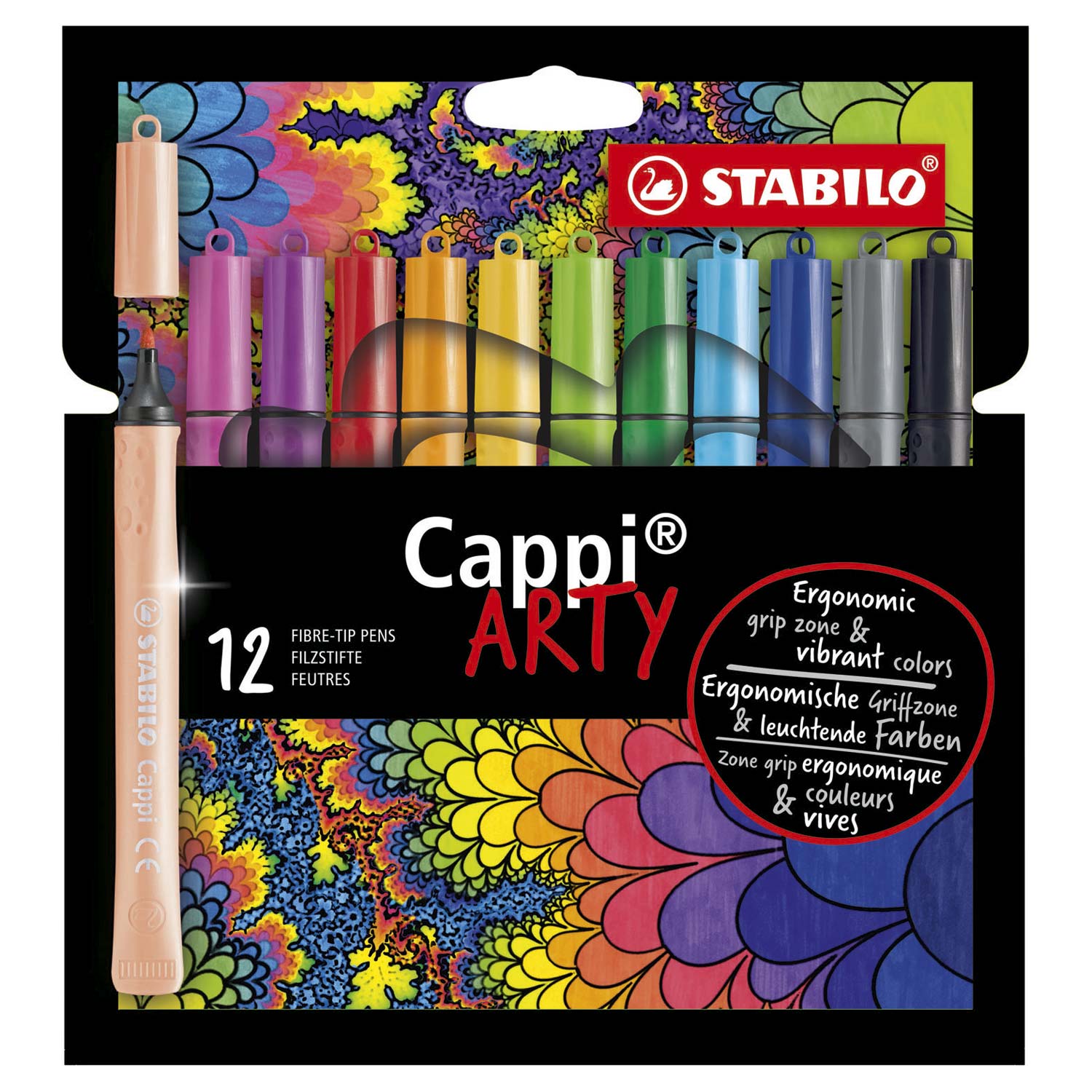 Stabilo cappi viltstift etui 12 kleuren