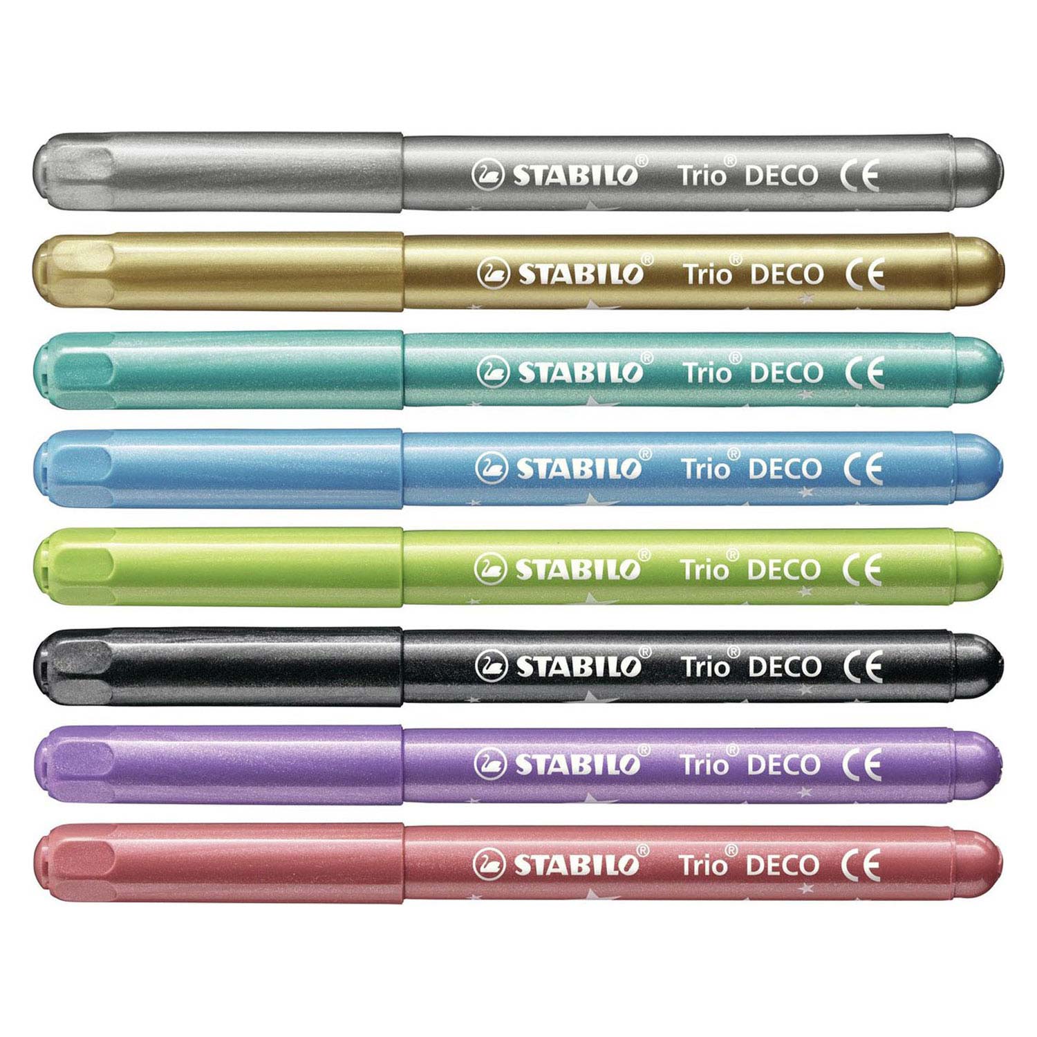 Stabilo trio deco - metallic viltstift - etui met 8 stuks