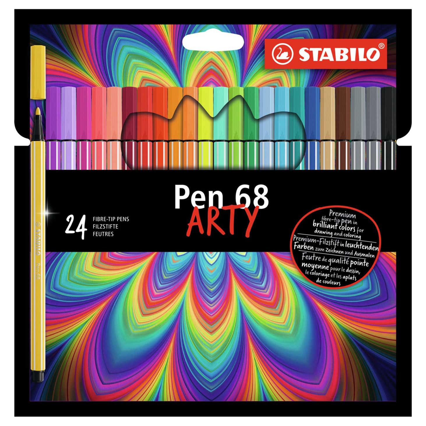 Stabilo pen 68 - viltstift - arty - set met 24 stuks