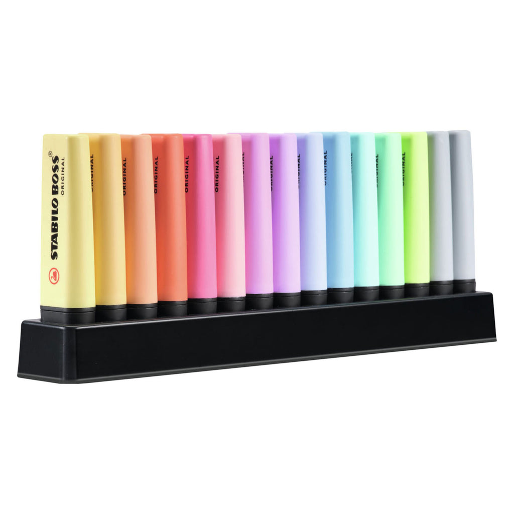 Stabilo boss original pastel - markeerstift - 15 stuks deskset