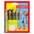 Stabilo woody 3 in 1 duo - multitalent kleurpotlood - set 5 st. + puntenslijper