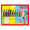 Stabilo woody 3 in 1 duo - multitalent kleurpotlood - set 10 st. + puntenslijper
