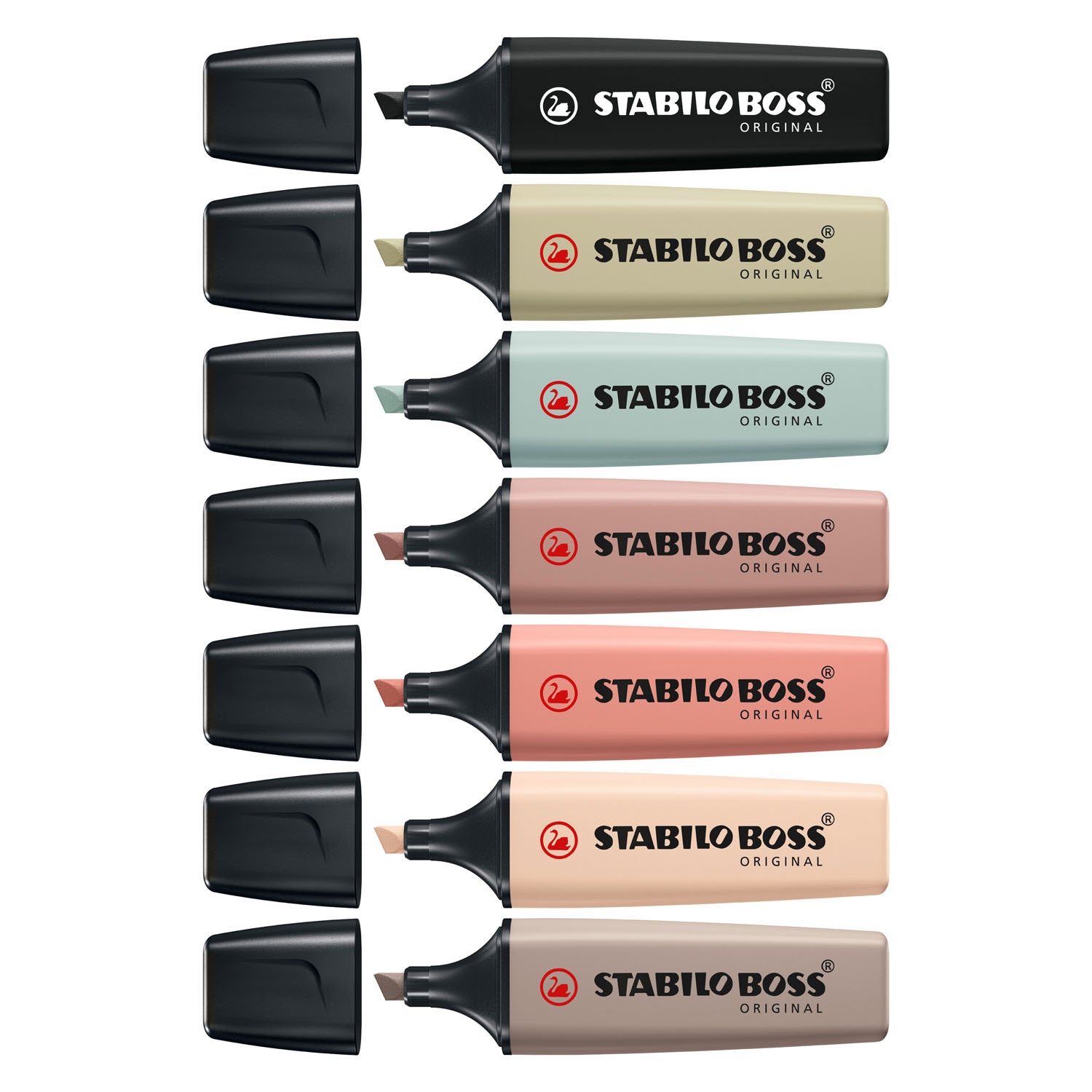 stabilo boss original - markeerstift - set 8 stuks - naturecolors