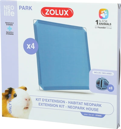 zolux neolife neopark cavia uitbereidingsset gesloten panelen