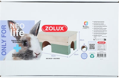 zolux neolife houten huisje konijn groen