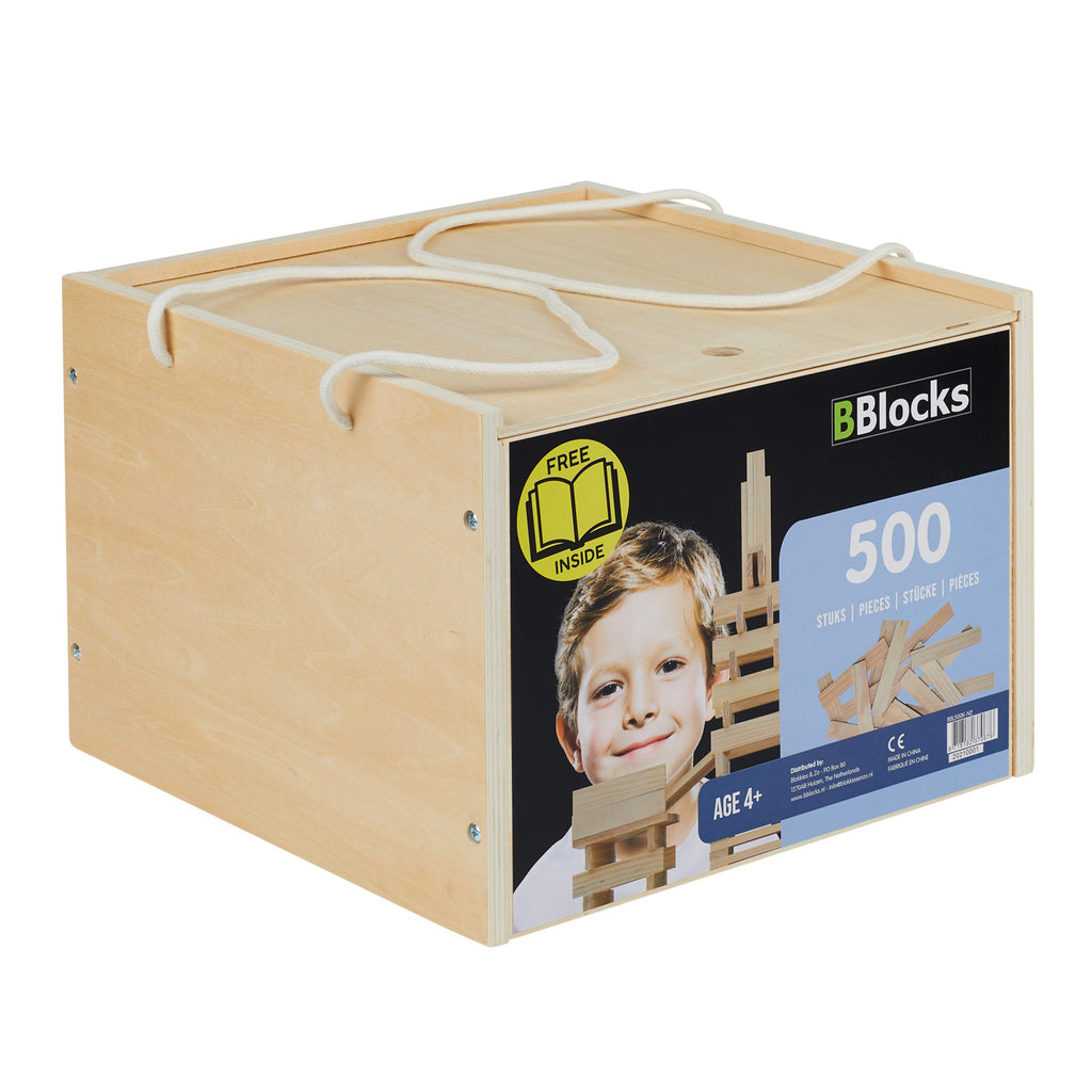 Bblocks bouwplankjes in opbergkist, 500dlg.