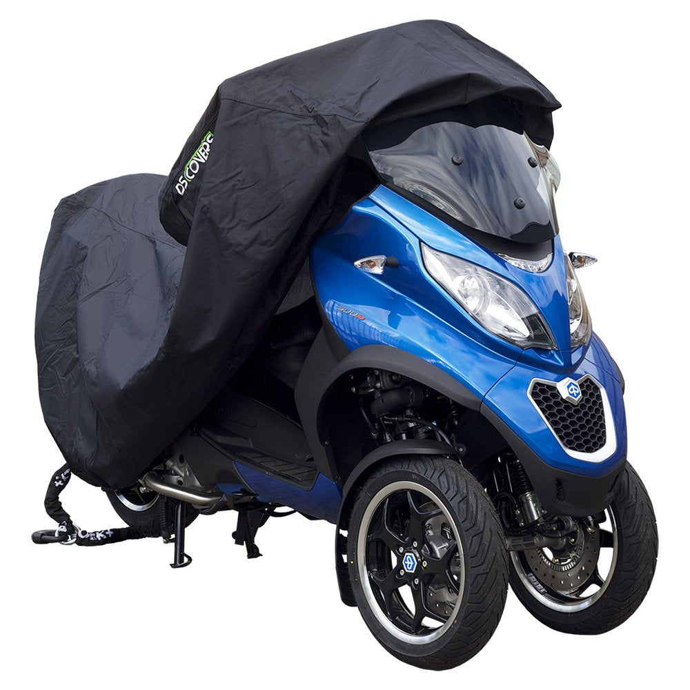 Ds covers motorhoes alfa 3w met ruimte voor topkoffer - zwart