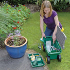 Draper tools tuingereedschapswagen en kruk groen 56x27,2x30,4 cm 60852