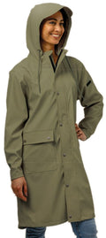 Mirage regenjas rainfall trenchcoat - maat m - gemaakt van polyester soft touch - olive green