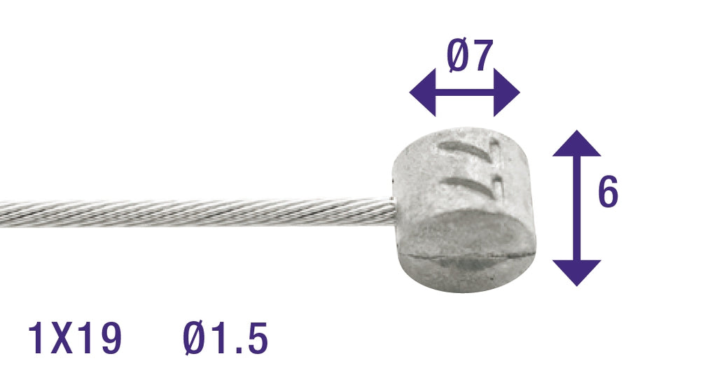 Elvedes rem binnenkabel 2250mm gegalvaniseerd ø1,5mm t-nippel (op kaart)