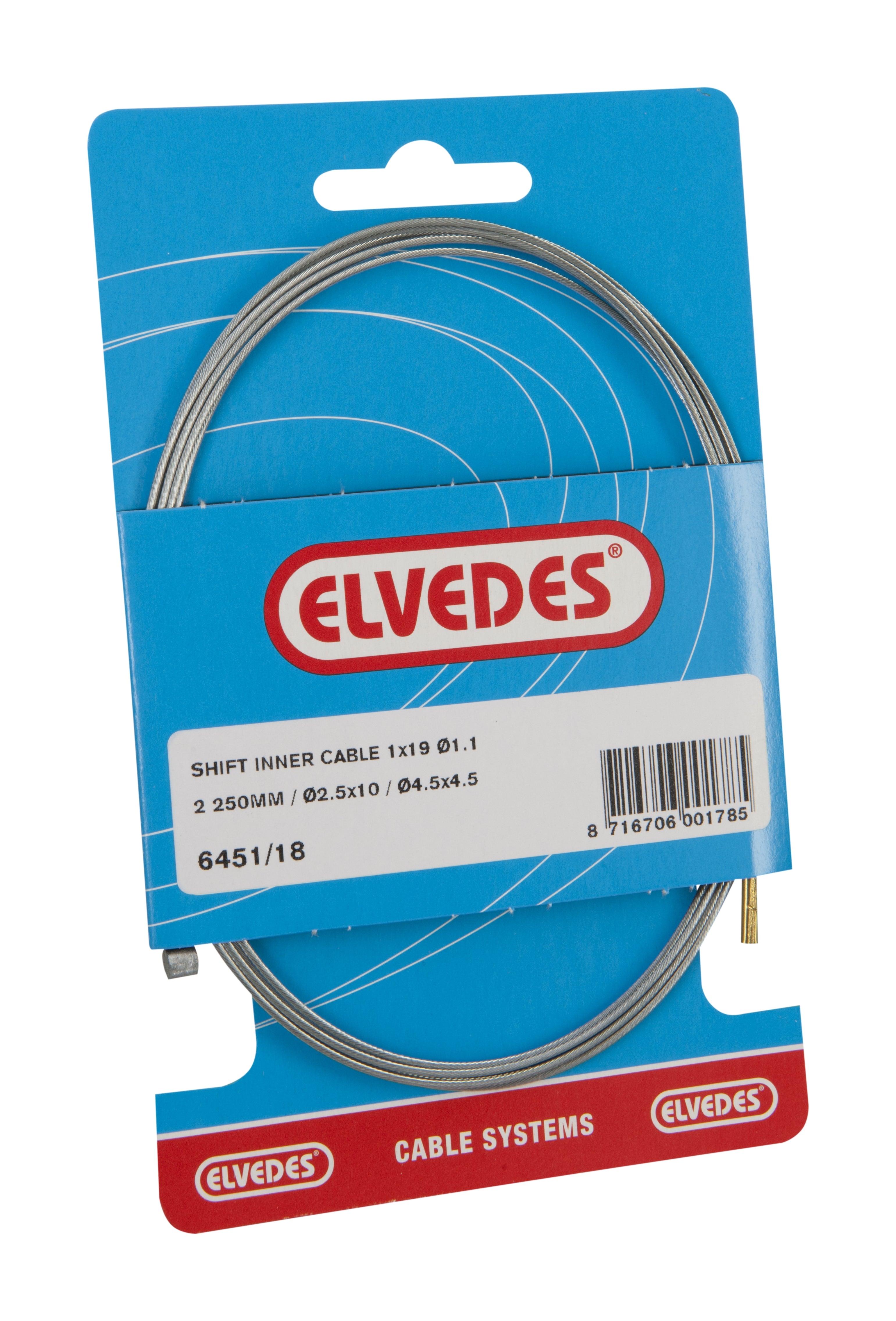 Elvedes versnellings binnenkabel s.a. 2-nippels 6451