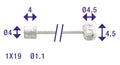 Schakel binnenkabel Elvedes 2250mm verzinkt ø1,1mm Shimano Huret N-nippel en T-nippel (op kaart)