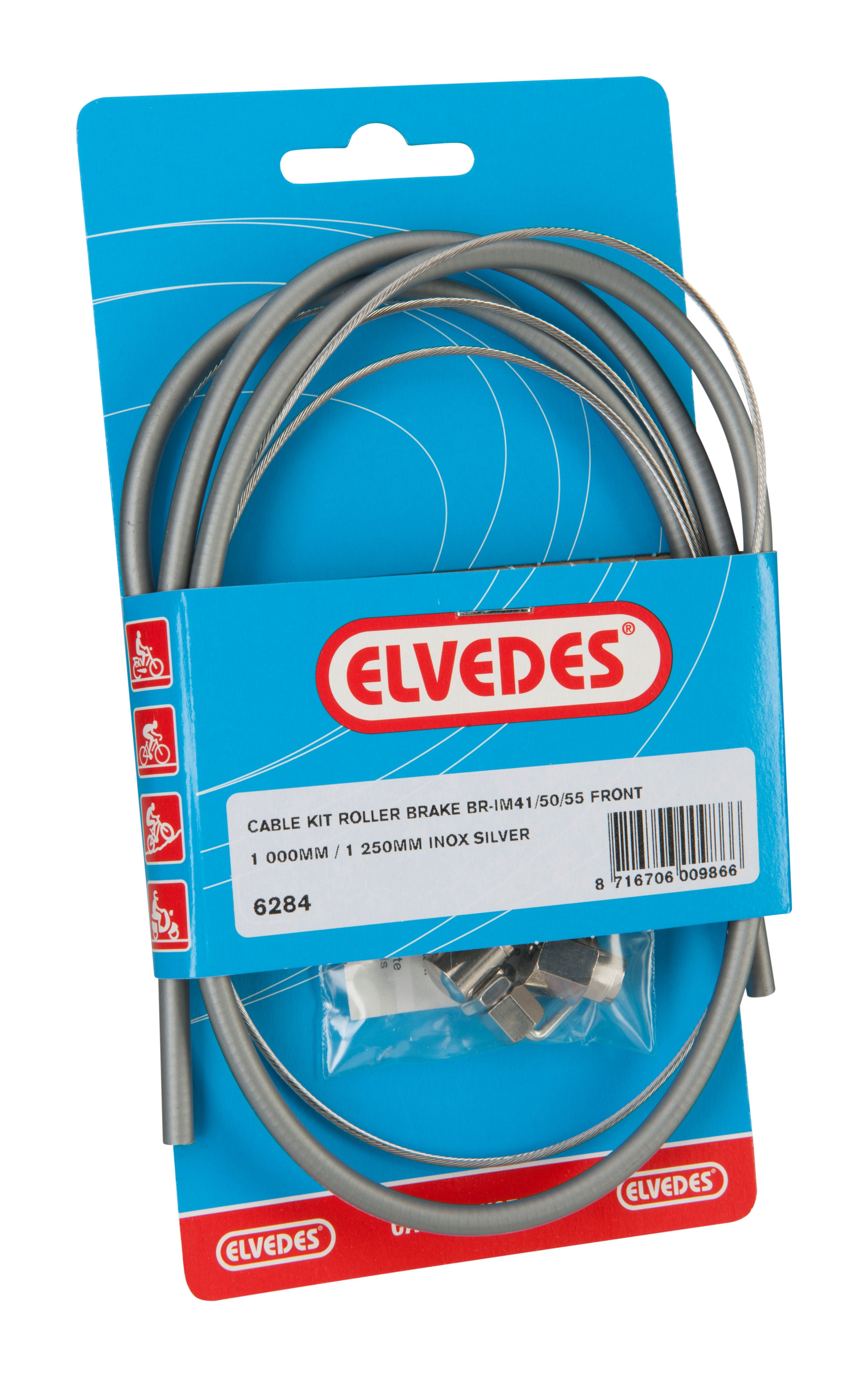 Voor remkabel nexus rollerbrake cpl. zilver 6284
