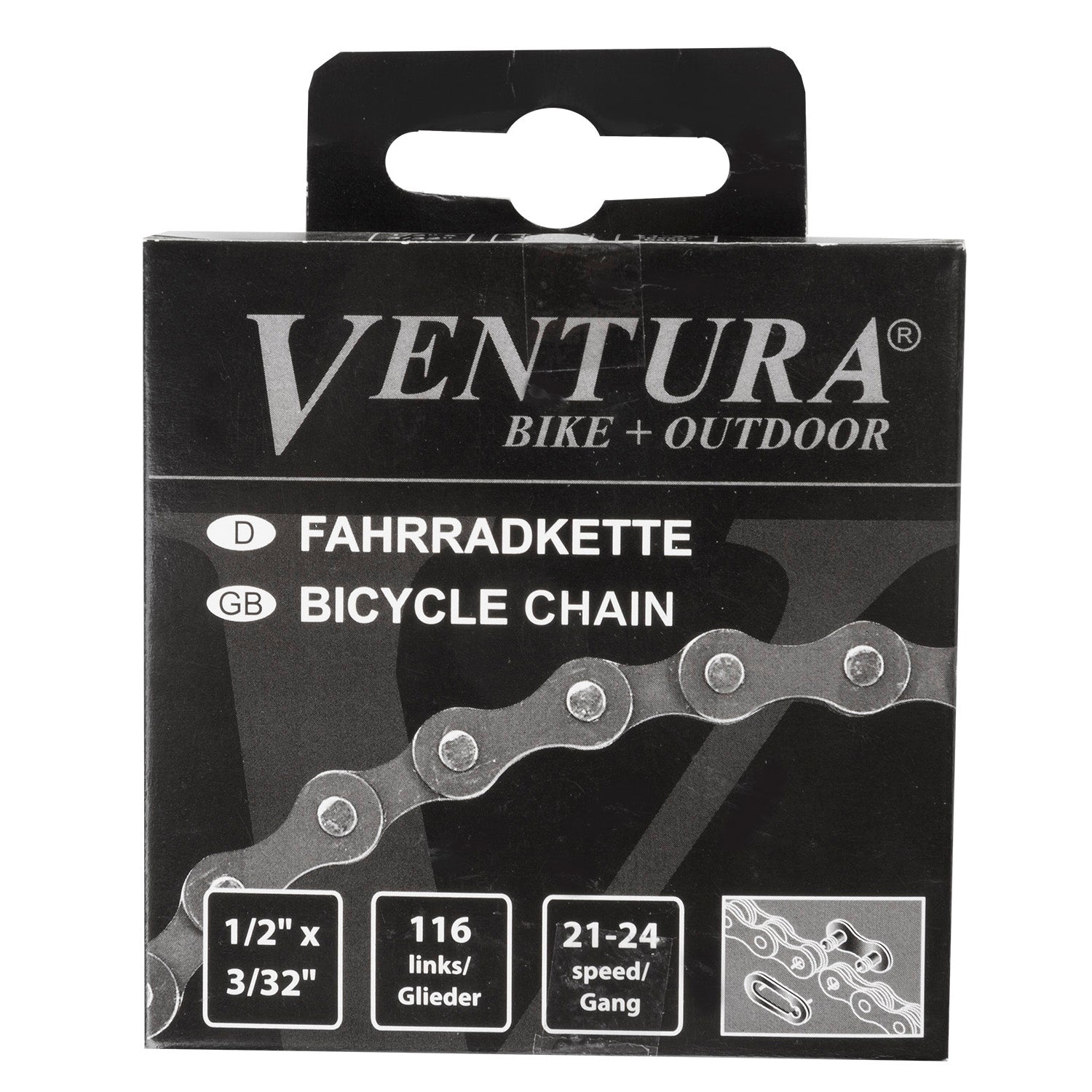 Ventura ketting 8 speed 1 2 x 3 32 116 schakels - inclusief sluitschakel