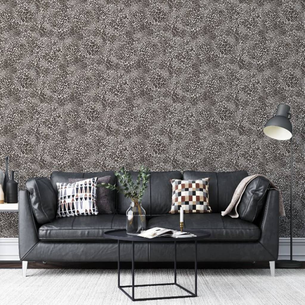 Noordwand behang leopard print zwart