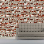 Dutch wallcoverings behang brick rood