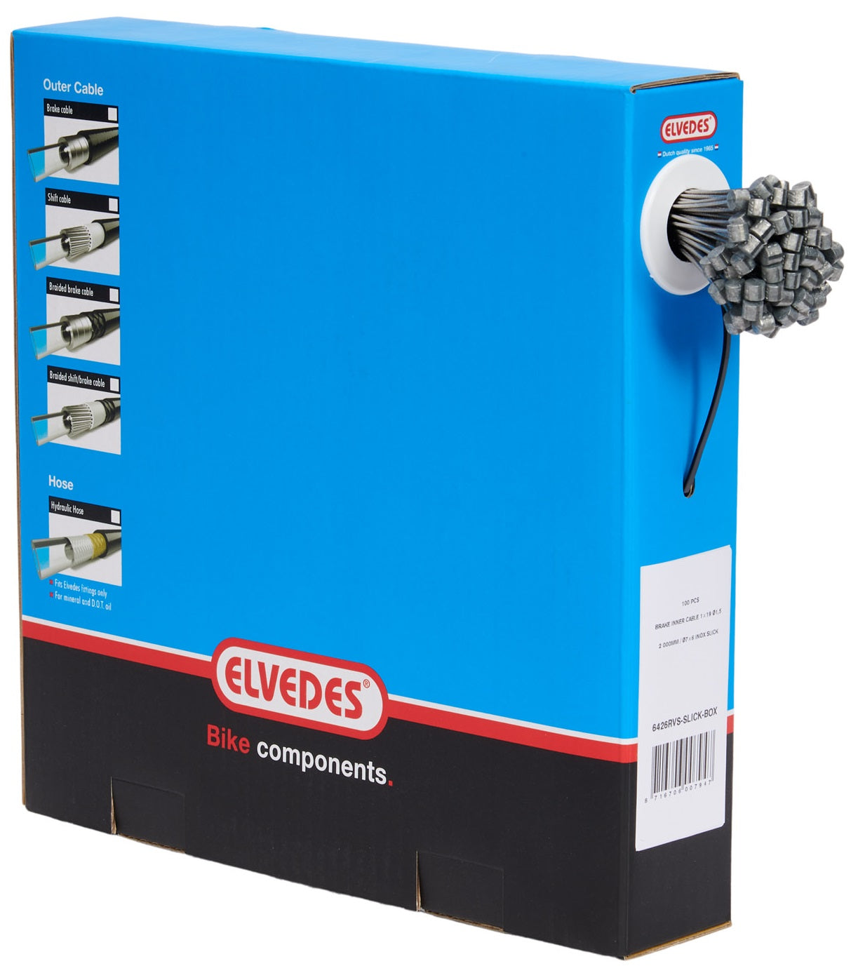 Elvedes rem binnenkabel slick rvs 2000 mm ø 1,5 mm (100x)
