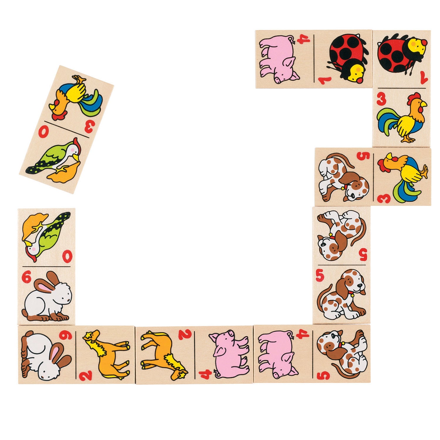 Goki domino dieren, 28 stenen