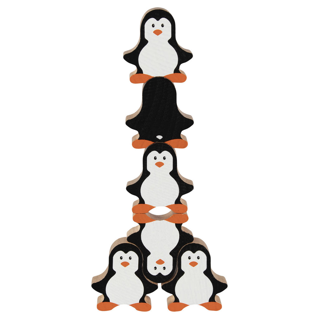 Goki houten stapelspel pinguin