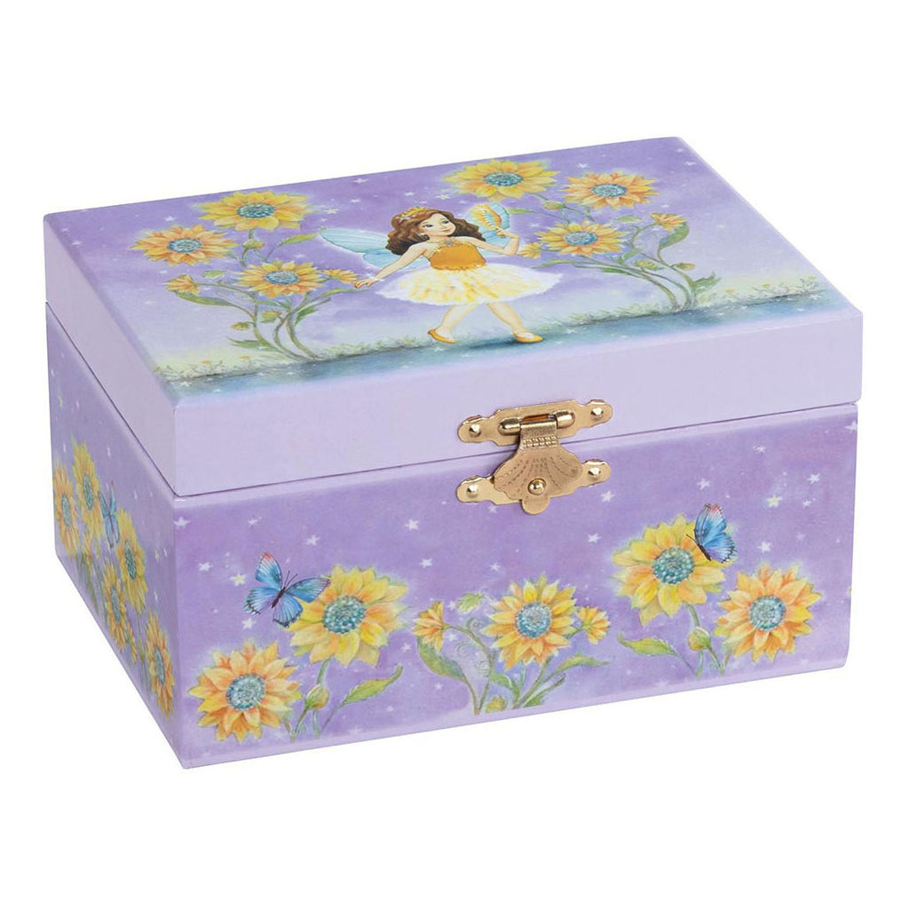 Goki muziekdoos ballerina bloemen paars