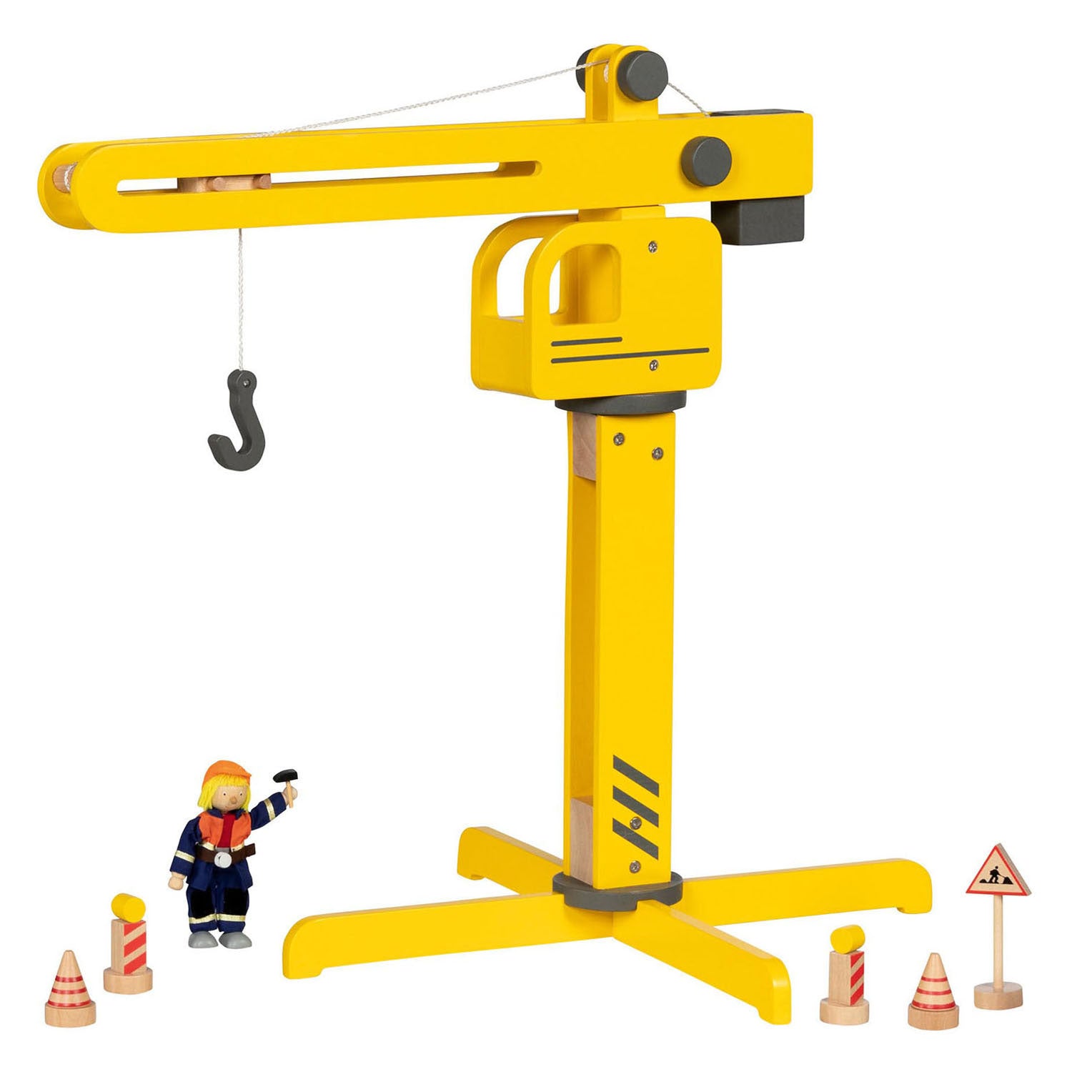 Goki houten bouwkraan, 56cm