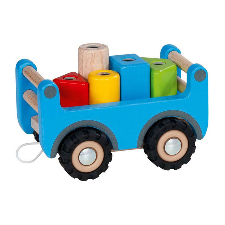 Goki houten takelwagen met aanhanger