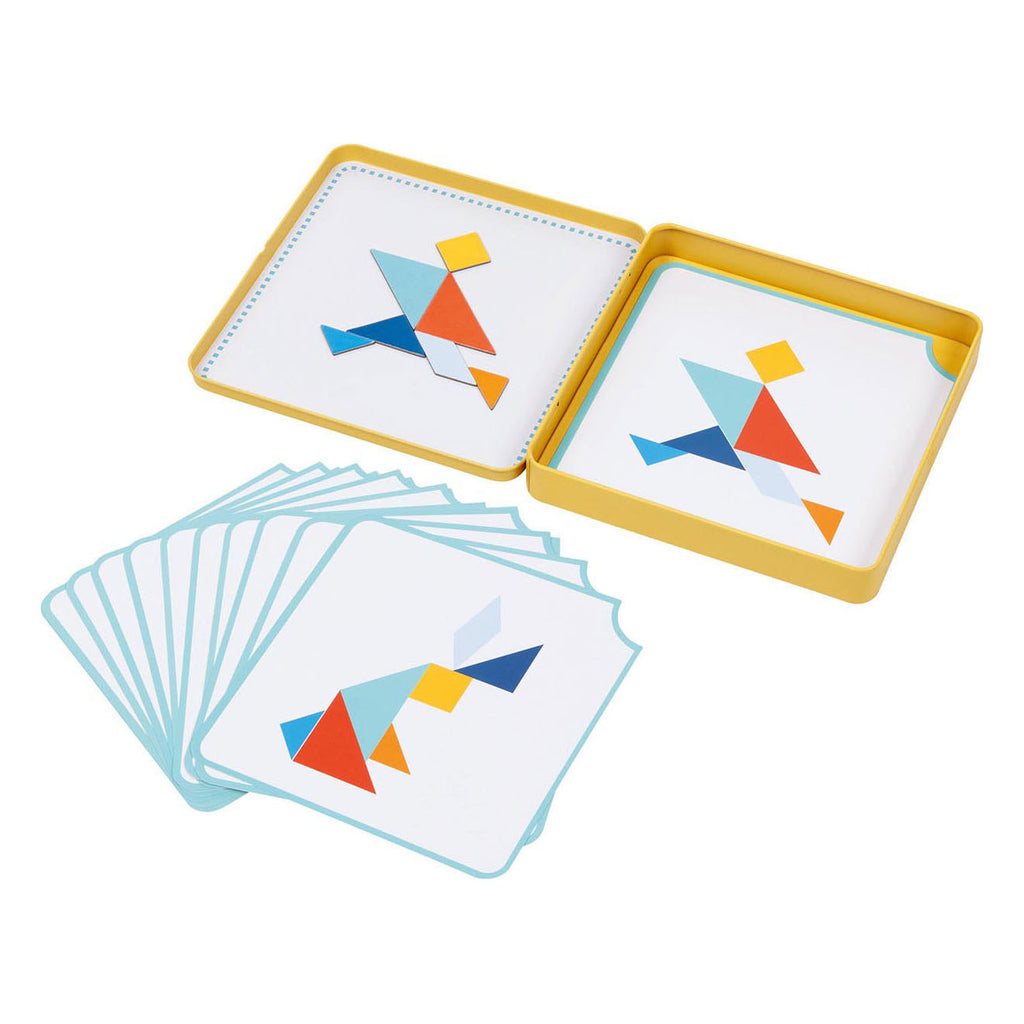 Goki houten tangram spel in blik