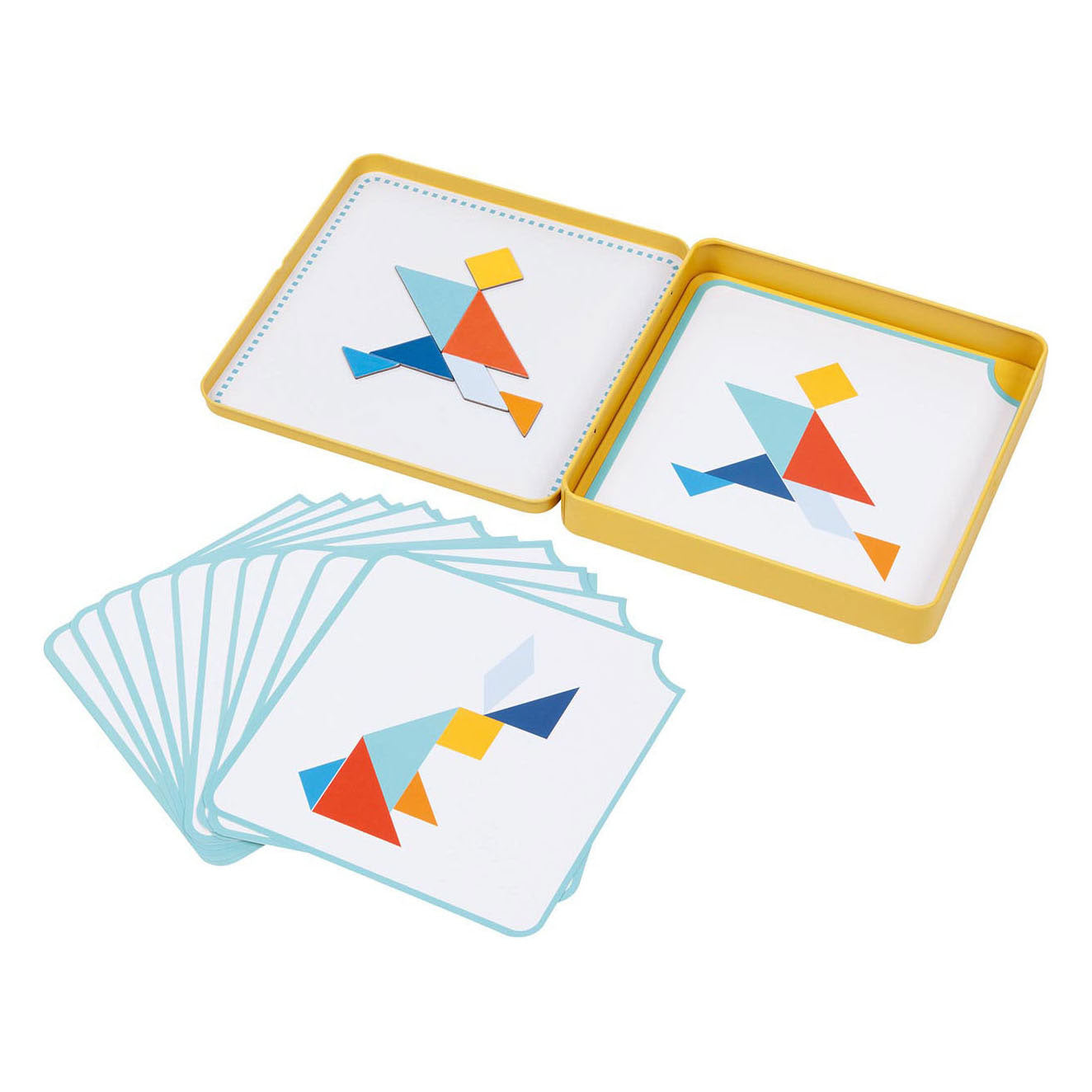 Goki houten tangram spel in blik