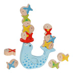 Goki houten balansspel zeehonden, 15dlg.