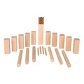 Goki houten viking spel kubb in katoenen zak